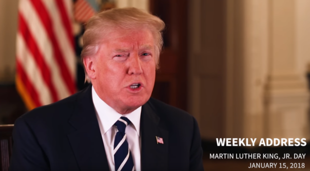 Donald Trump weekly address 1-15-18