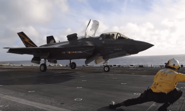 F-35B taking off from Assault Craft