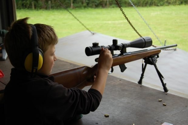Student shooting at range