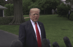 Donald Trump speaks to reporters marine one 5-23-18
