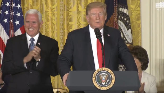 Donald Trump and Mike Pence meeting of National Space Council 6-18-18
