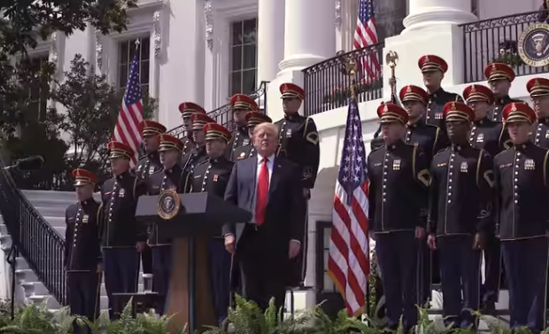 Donald Trump with military in Celebration of America 6-5-18