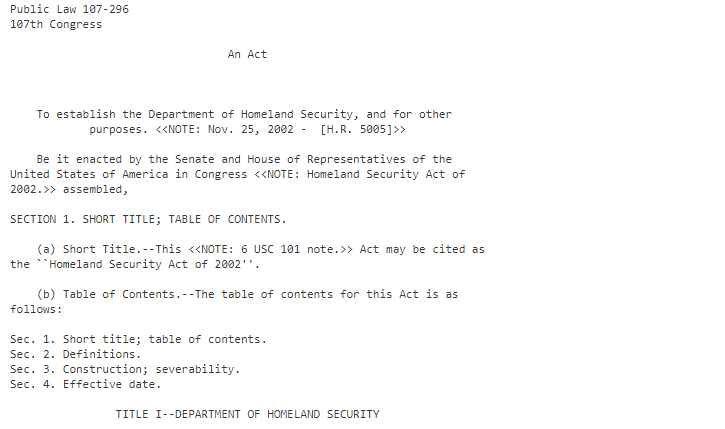 H.R. 5005 - Homeland Security Act of 2002