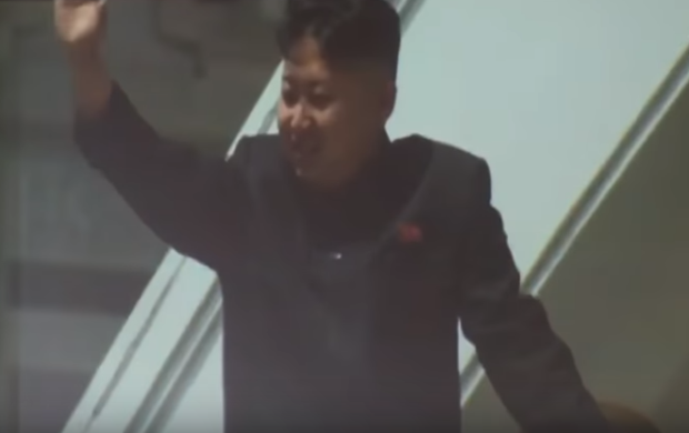 Kim Jong-un waving