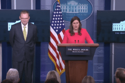Sarah Sanders and Kevin Hassett