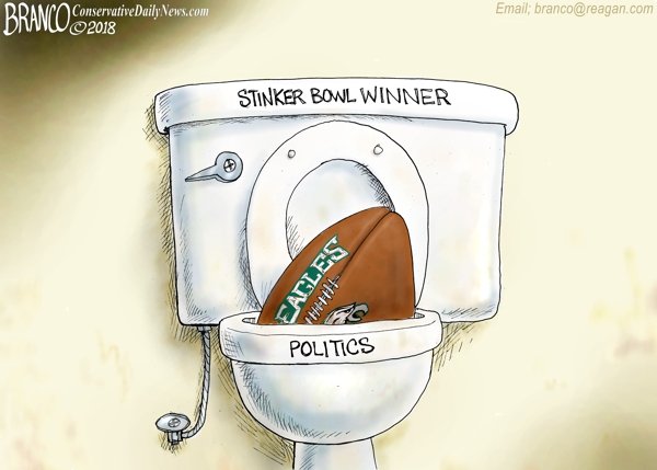 Stinker Bowl - A.F. Branco political cartoon