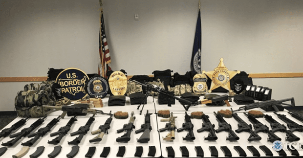 Weapons seized by ICE in raid