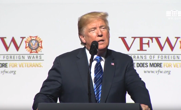 Donald Trump speaking at VFW 7-24-18