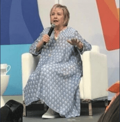Hillary Clinton in house coat