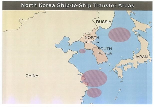 North Korea Ship-to-Ship Transfer Areas