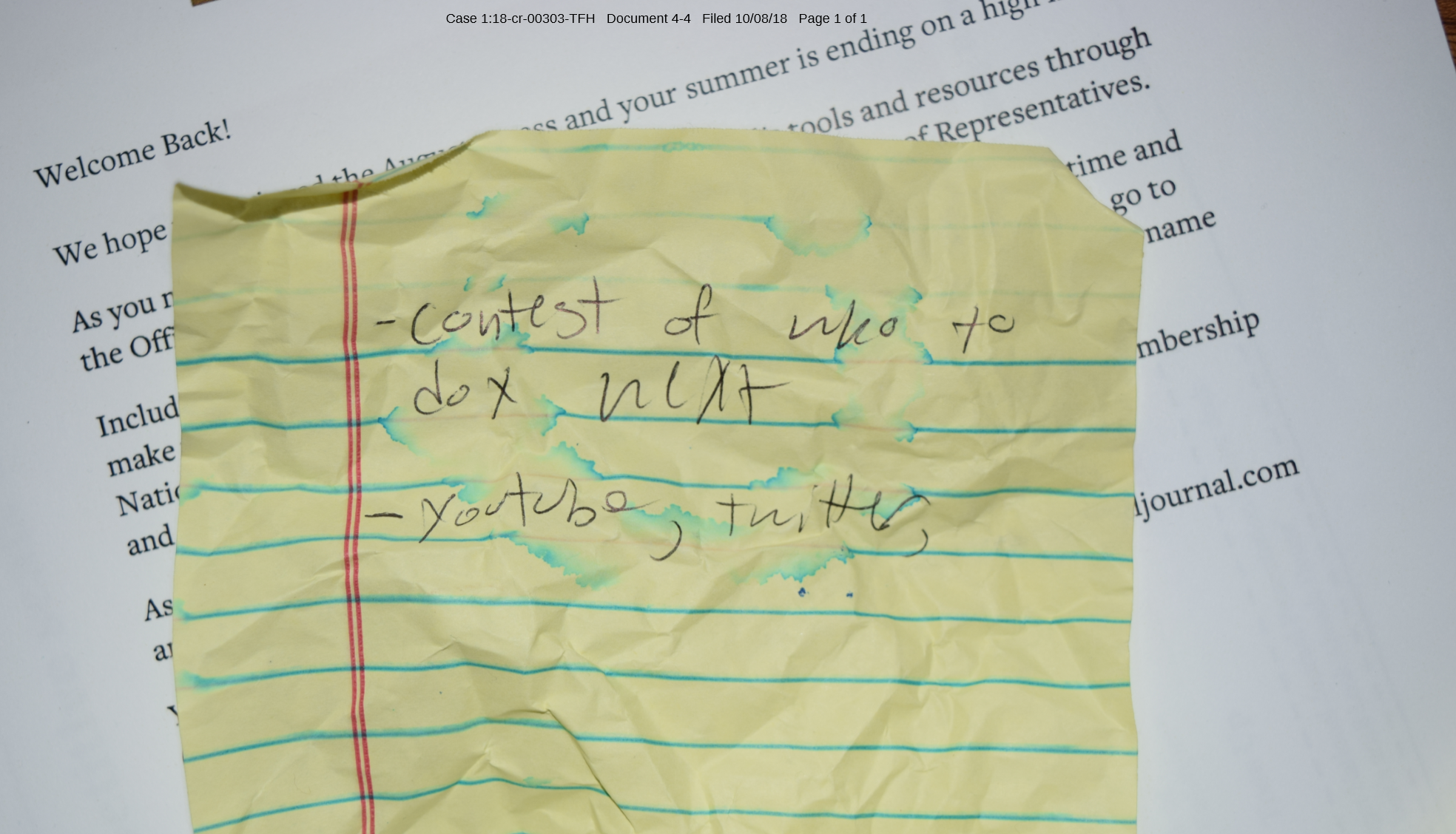 Note found in Jackson Cosko's apartment / Court documents