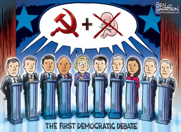 Democrat Debate 2019 – Grrr Graphics - Ben Garrison Cartoon - Conservative Daily News