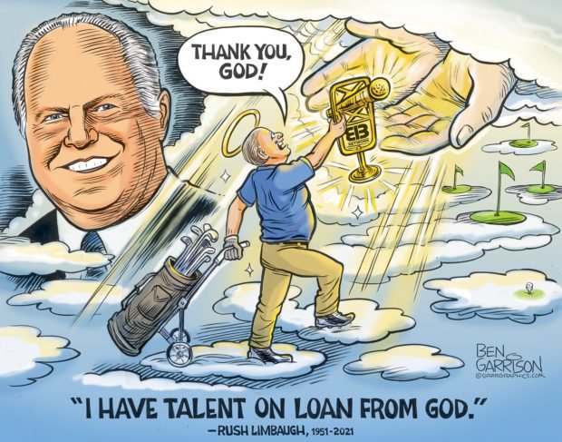 American Patriot Rush Limbaugh Rest In Peace – Ben Garrison Cartoon
