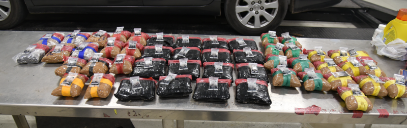 Packages containing 58 pounds of heroin seized by CBP officers at Laredo Port of Entry