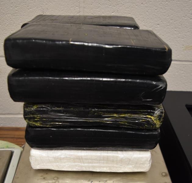 Packages containing 24 pounds of cocaine seized by CBP officers at Brownsville Port of Entry.