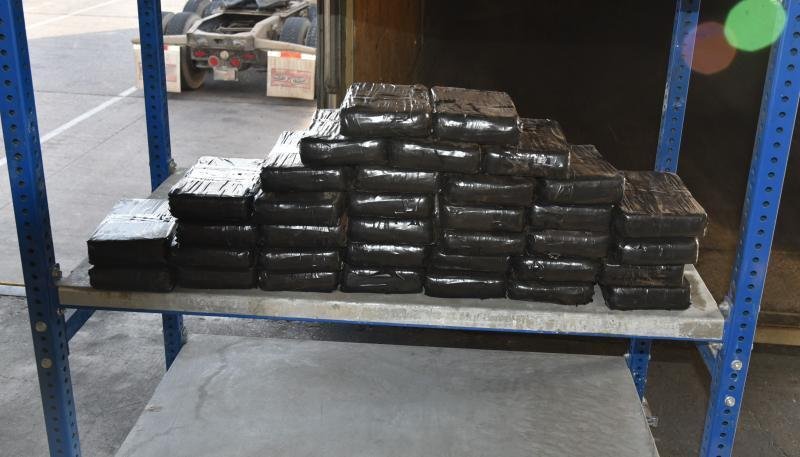 Packages containing nearly 93 pounds of cocaine seized by CBP officers at World Trade Bridge.