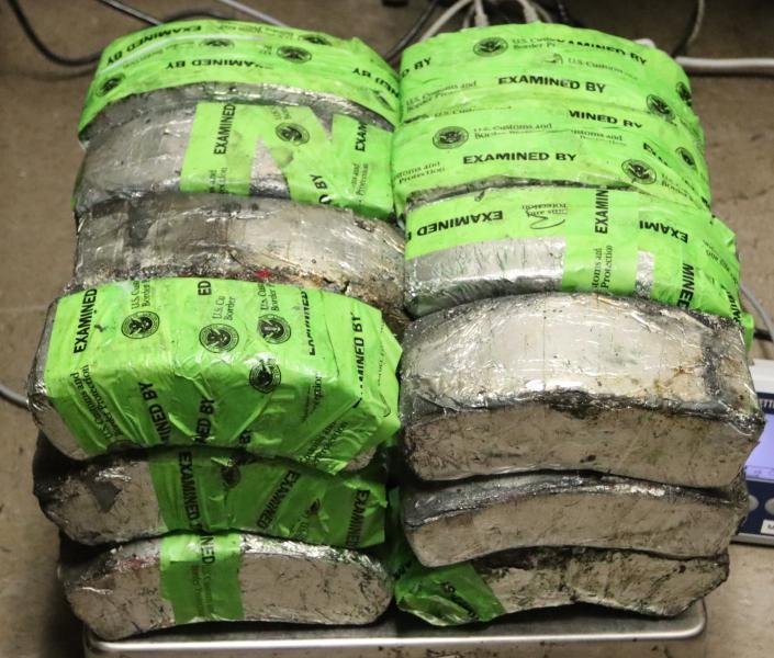 Packages containing more than 76 pounds of methamphetamine seized by CBP officers at Brownsville Port of Entry.