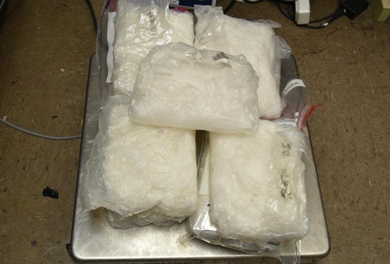 Packages containing 20 pounds of methamphetamine seized by CBP officers at Gateway International Bridge in Brownsville, Texas.