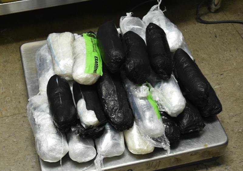Packages containing nearly 18 pounds of methamphetamine seized by CBP officers at Brownsville Port of Entry.