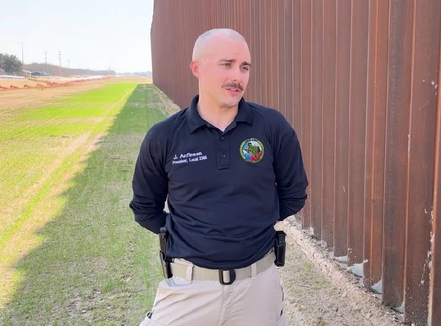 National Border Patrol Council Del Rio Chapter President Jon Anfinsen speaks with the DCNF