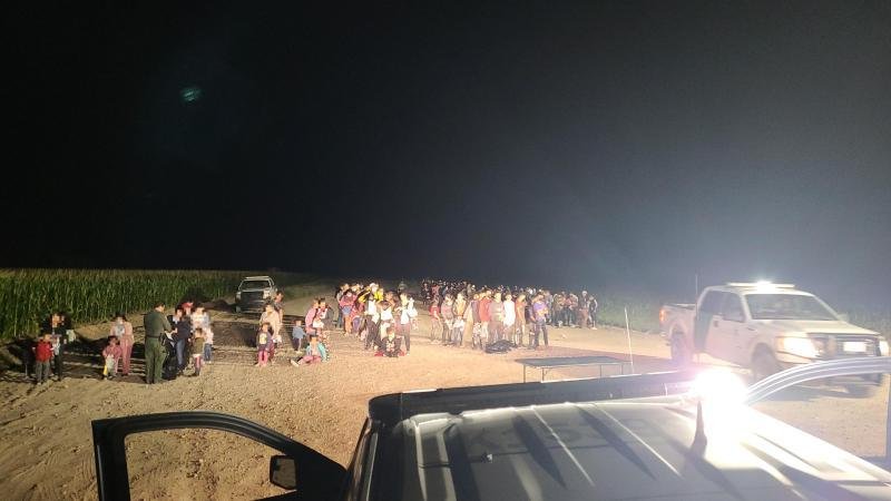 Border Patrol agents assigned to the Rio Grande Sector encountered a large group of undocumented noncitizens under cover of darkness near the U.S.-Mexico border.