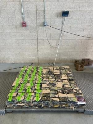 Packages containing nearly 311 pounds of methamphetamine seized by CBP officers at Pharr International Bridge.