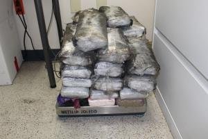 Packages containing nearly 90 pounds of cocaine seized by CBP officers at World Trade Bridge.
