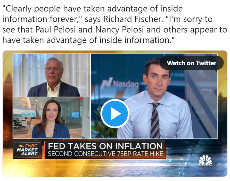 The Pelosis Appear To Have Taken Advantage Of Inside Information Says Former Fed Chair