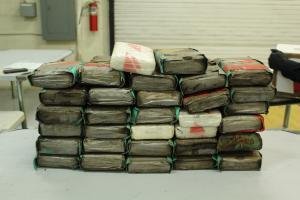 Packages containing nearly 81 pounds of cocaine seized by CBP officers at World Trade Bridge.