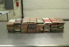 Packages containing 1,047 pounds of methamphetamine, 31 pounds of heroin seized by CBP officers at World Trade Bridge.