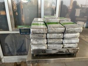 Packages containing nearly 69 pounds of cocaine seized by CBP officers at Pharr International Bridge.