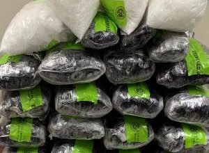 Packages containing 101 pounds of methamphetamine seized by CBP officers at Hidalgo International Bridge.