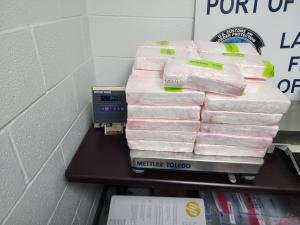 CBP officers discovered 80.55 pounds of alleged cocaine.