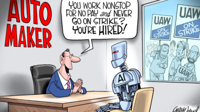 United Auto Workers labor union robots