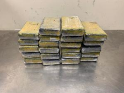 Packages containing 54 pounds of cocaine seized by CBP officers at Hidalgo International Bridge.