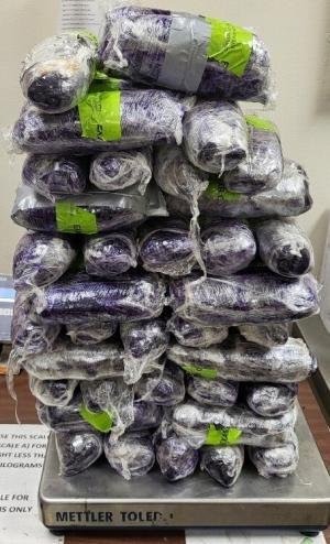 Packages containing 104 pounds of methamphetamine seized by CBP officers at Hidalgo International Bridge.