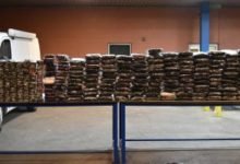 Bundles containing $10.2 million in powder, crystal methamphetamine and cocaine hidden in a tractor trailer seized by CBP officers at World Trade Bridge.