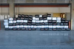 Packages containing 2,322.77 pounds of marijuana seized by CBP officers at Colombia-Solidarity Bridge.