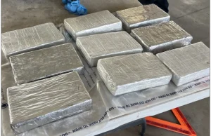 Packages containing 20 pounds of cocaine seized by CBP officers at Brownsville Port of Entry.